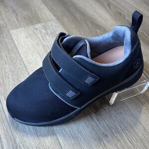 Anodyne Sneaker Men Sz 10.5 Wide Black No.74 Double Hook & Loop Strap Diabetic